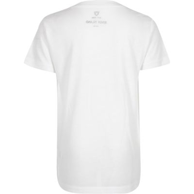 Boys white print t-shirt